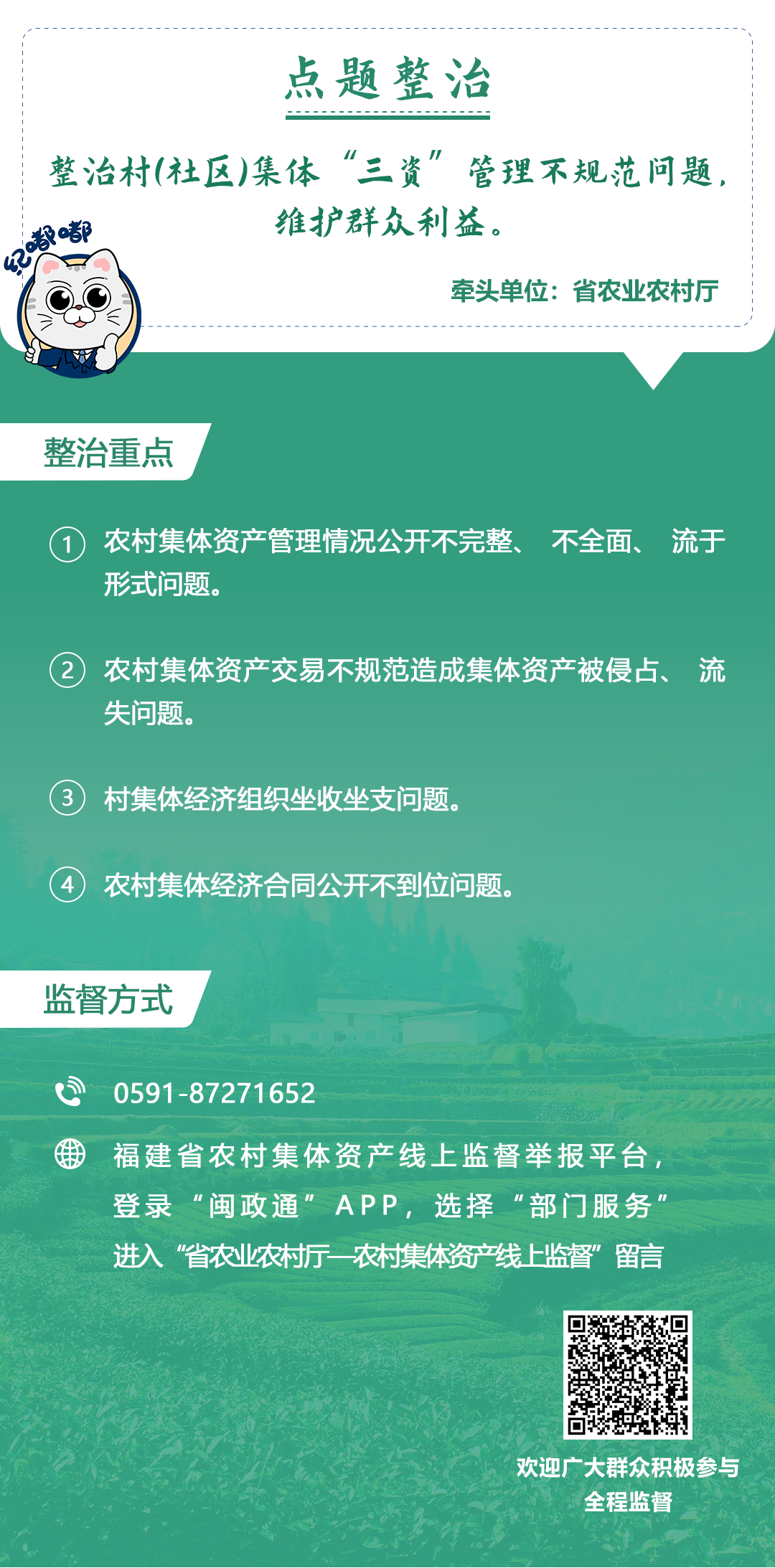 您点的题，我们收到了！福建省纪委监委公布2024年度“点题整治”项目及监督方式